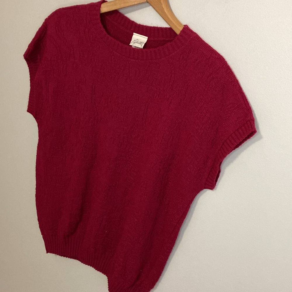 Vintage Pykettes pink sweater sleeveless sweater cap sleeves women’s size large